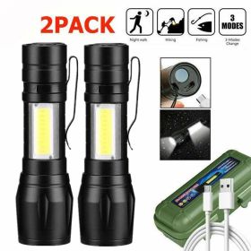Mini LED Camping Flashlight USB Rechargeable Torch Zoomable with Clip Mini LED Camping Flashlight USB Rechargeable Torch Zoomable with Clip